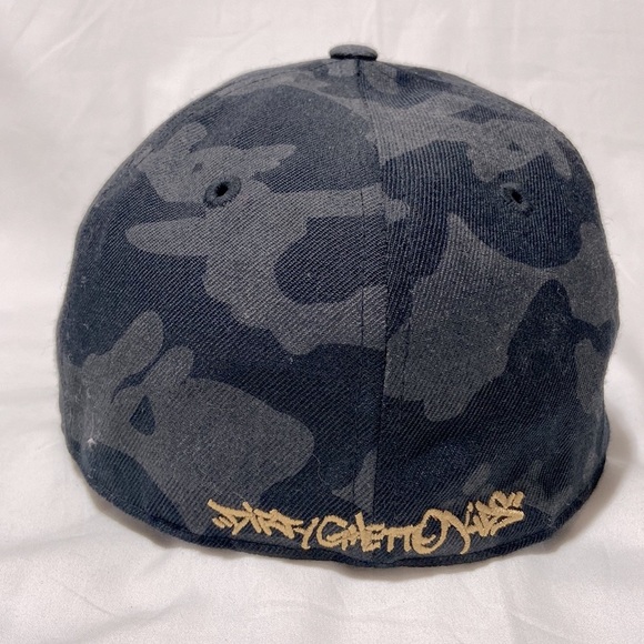 DGK Flat Bill Skate Hat. Size 7 1/4. Black & Gray Camo and Gold - Picture 3 of 8